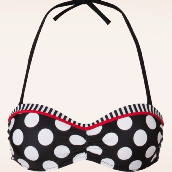Polka Dot Halter Bikini Top | Size XL - Picture 1 of 4